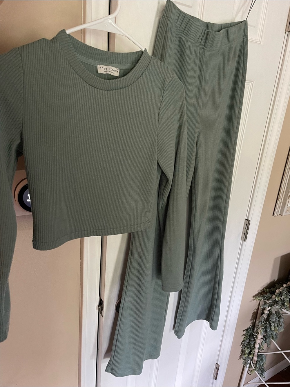 Paper Crane Sage Green Matching Set